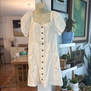 Madewell White Button-Down Dress